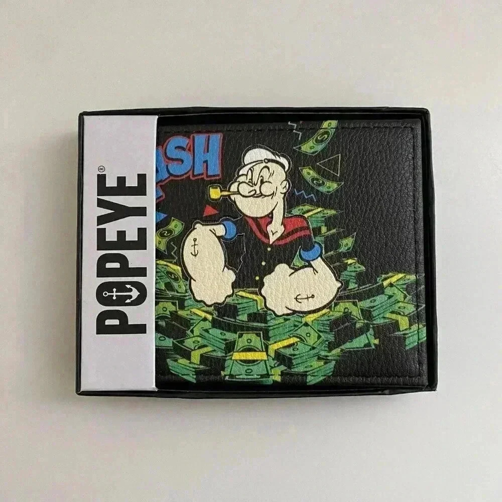 Popeye The Legend Flush Print Men’s Bi-Fold Wallet with Card Slots & ID Card